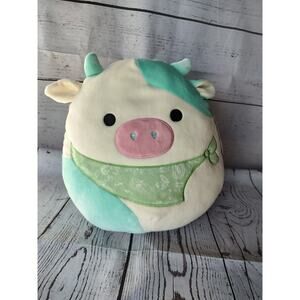 Squishmallow 11” Hard to Find Belana White Blue Cow With Bandana